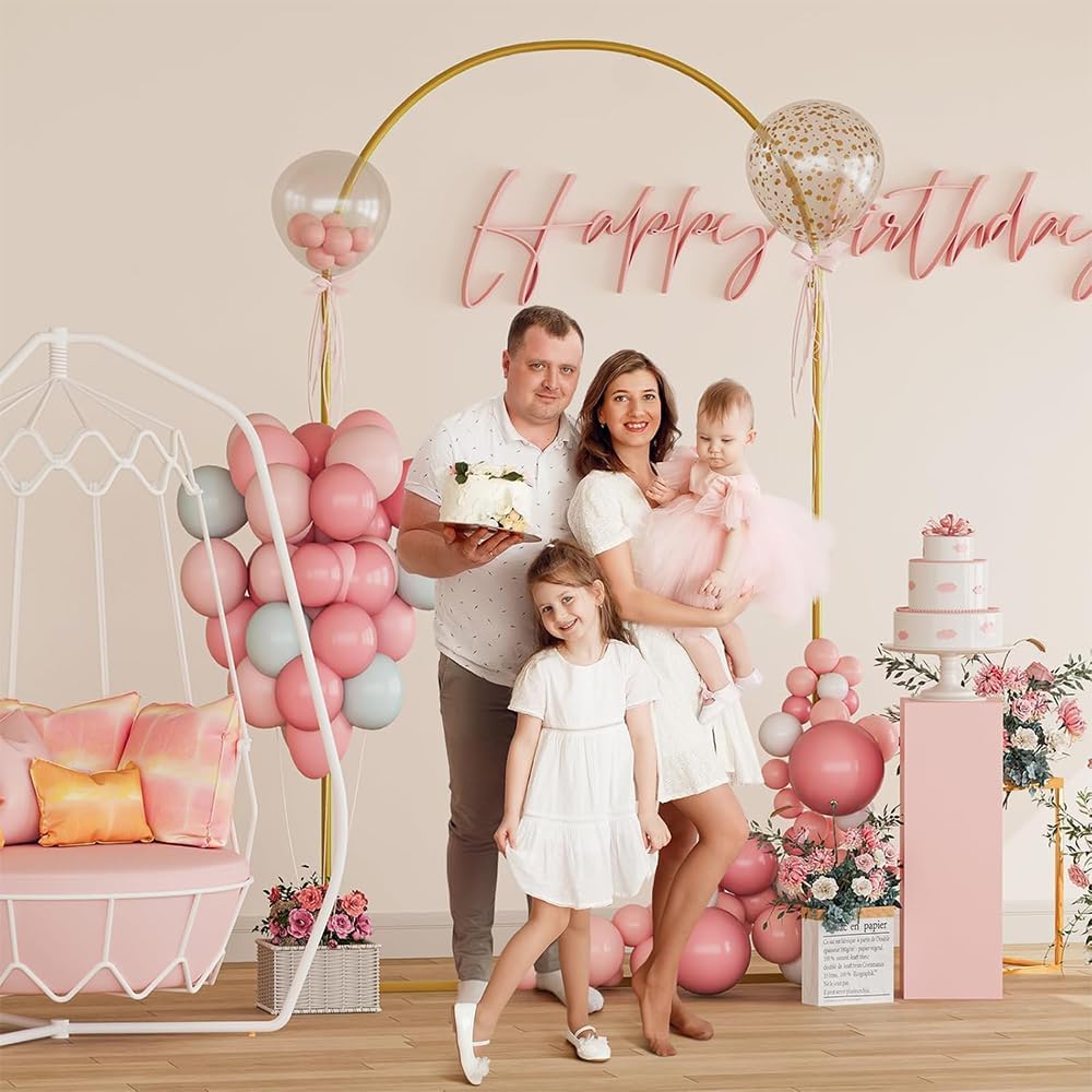 7.2 Ft Metal Wedding Arch Stand Gold Adjustable Backdrop with Base for Ceremony Birthday Bridal Baby Shower Outdoor Indoor Graduation Party Balloon Decoration Arched Square Frame (Gold, 7.2FT)