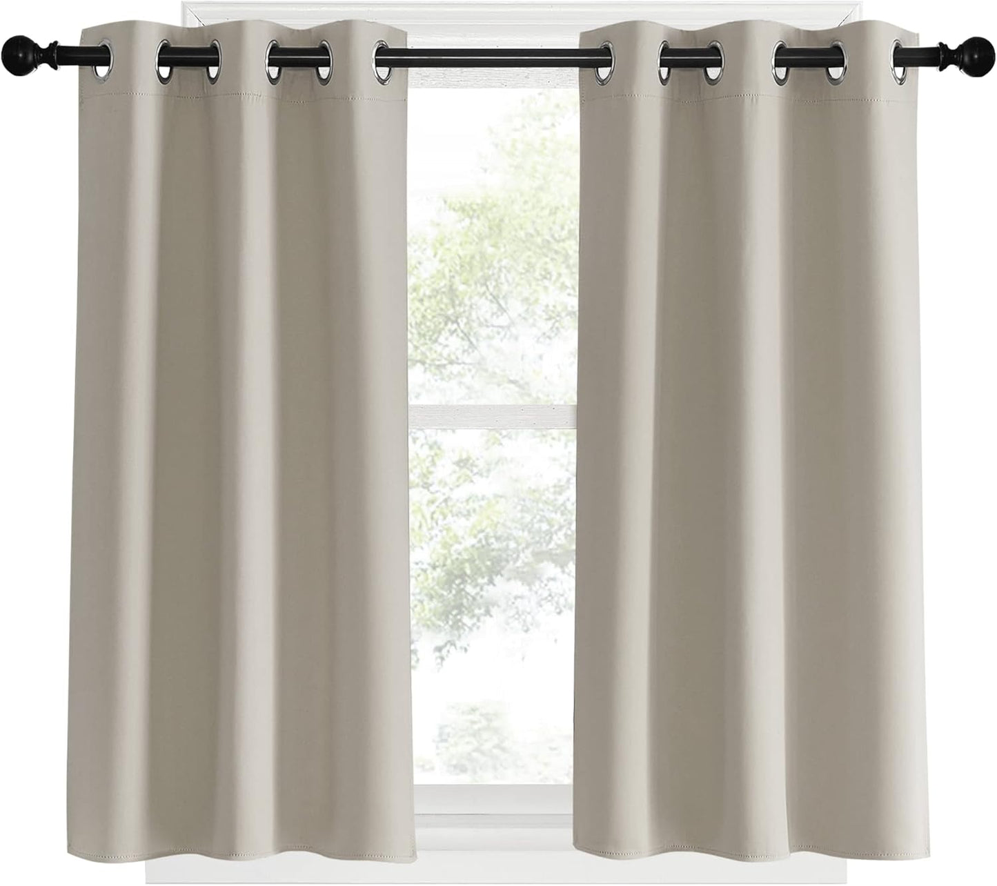 NICETOWN Blackout Curtains 2 Panels for Bedroom- Thermal Insulated Grommet Blackout Curtains 63 Inches Long for Living Room/Kitchen Rideaux occultants (2 Panels, W42 x L63 -Inch,Grey)