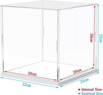 Thickened Clear Acrylic Display Case for Lego 10330 43268 76450 42170 10295 10353 Collectibles, Transparent Box Dustproof Protection with Wood-Plastic Base & String Light, Black Inside 40x20x20cm