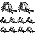 KOHAND 10 Pack Stage Light Clamp Hook, Aluminum Alloy Truss C-Clamp, Heavy Duty Stage Lights Truss Clamp for DJ Lighting Par Lights Spot Lights, Fit for 1.18-2 Inch OD Tube/Pipe, Black