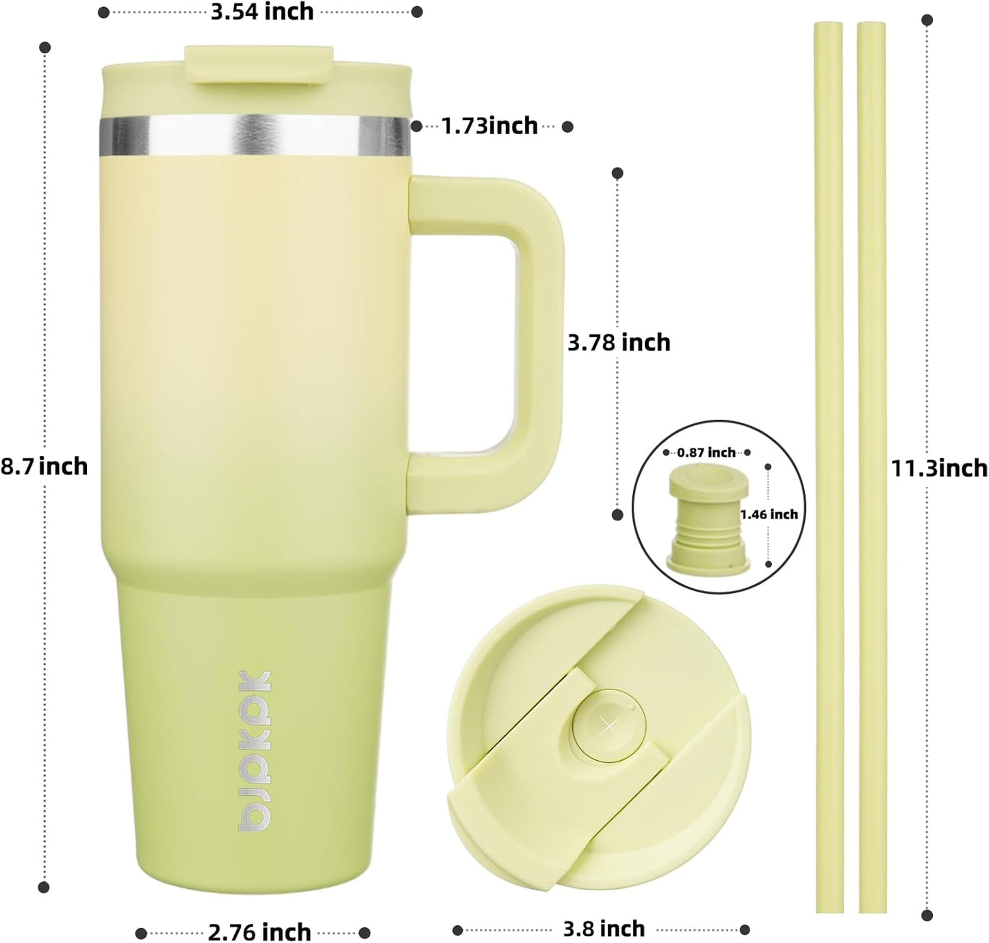 BJPKPK Tumbler with Handle and Straw 30oz Insulated Tumbler Cups with Lid Stainless Steel Travel Coffee Mug,Indigo Black