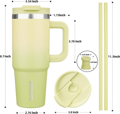 BJPKPK Tumbler with Handle and Straw 30oz Insulated Tumbler Cups with Lid Stainless Steel Travel Coffee Mug,Indigo Black
