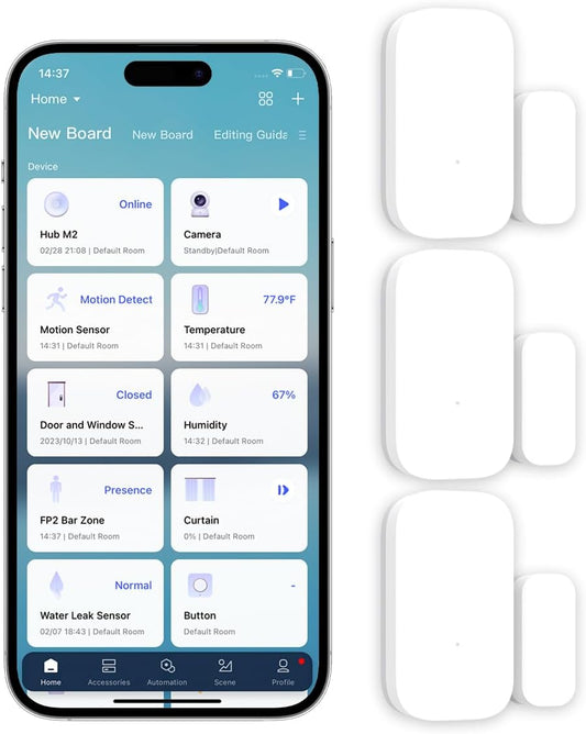 Aqara Zigbee Door and Window Sensor 3 Pack, Wireless Contact Sensor, Home Automation, Requires Aqara Hub (not 3rd-Party), Zigbee Connection, Kid Safety, Compatible with Apple HomeKit, Alexa, IFTTT