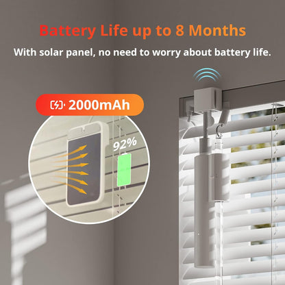 SwitchBot Blind Tilt Motorized Blinds - Smart Electric Blinds with Bluetooth Remote Control, Solar Powered, Light Sensing Control, Add SwitchBot Hub Mini to Make it Compatible with Alexa & Google Home