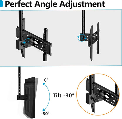 JXMTSPW TV Ceiling Mount for 26-68 inch Flat Screen Fits Most LCD LED OLED 32 43 50 55 60 65" TVs Monitor, Full Motion Height Adjustable TV Bracket up to 45kg Max VESA 400x400mm Hanging TV Mount