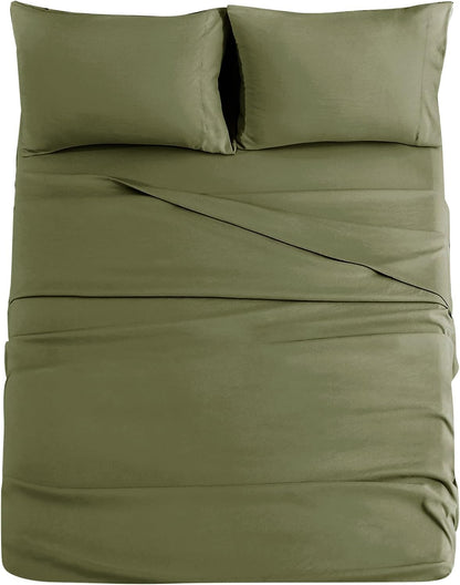 JOLLYVOGUE Queen Size Bed Sheet Set - 4 Piece Bed Sheets Set with Deep Pocket - Soft Breathable & Cooling - Resists Shrinkage & Fading Draps Queen - Easy Care (Dark Grey)
