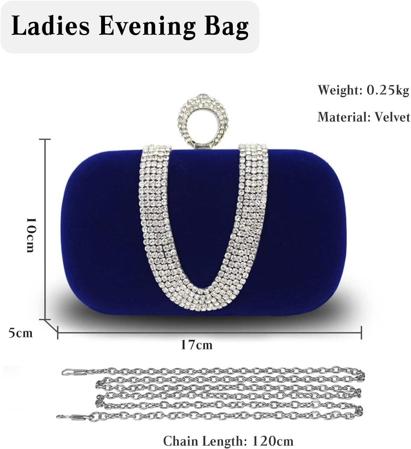 CORIOS Women Velvet Evening Bag Sparkly Rhinestone Clutch Bag Bridal Wedding Purse Charming Glittering Handbag