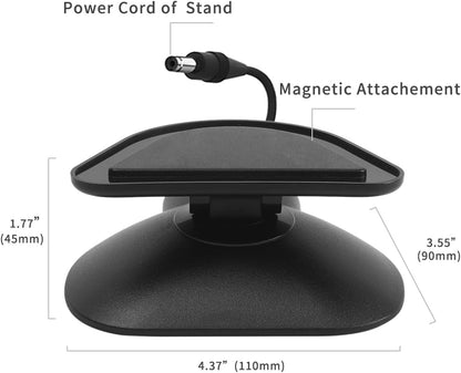 All-New Adjustable Charging Stand for Echo Show 5 (3rd Gen)， Tilt + Swivel Stand Multi Angle Rotation Magnetic Anti-Slip Base for Show 5 Compatible with Mobile Phones ,Can charge Headphones (Black)