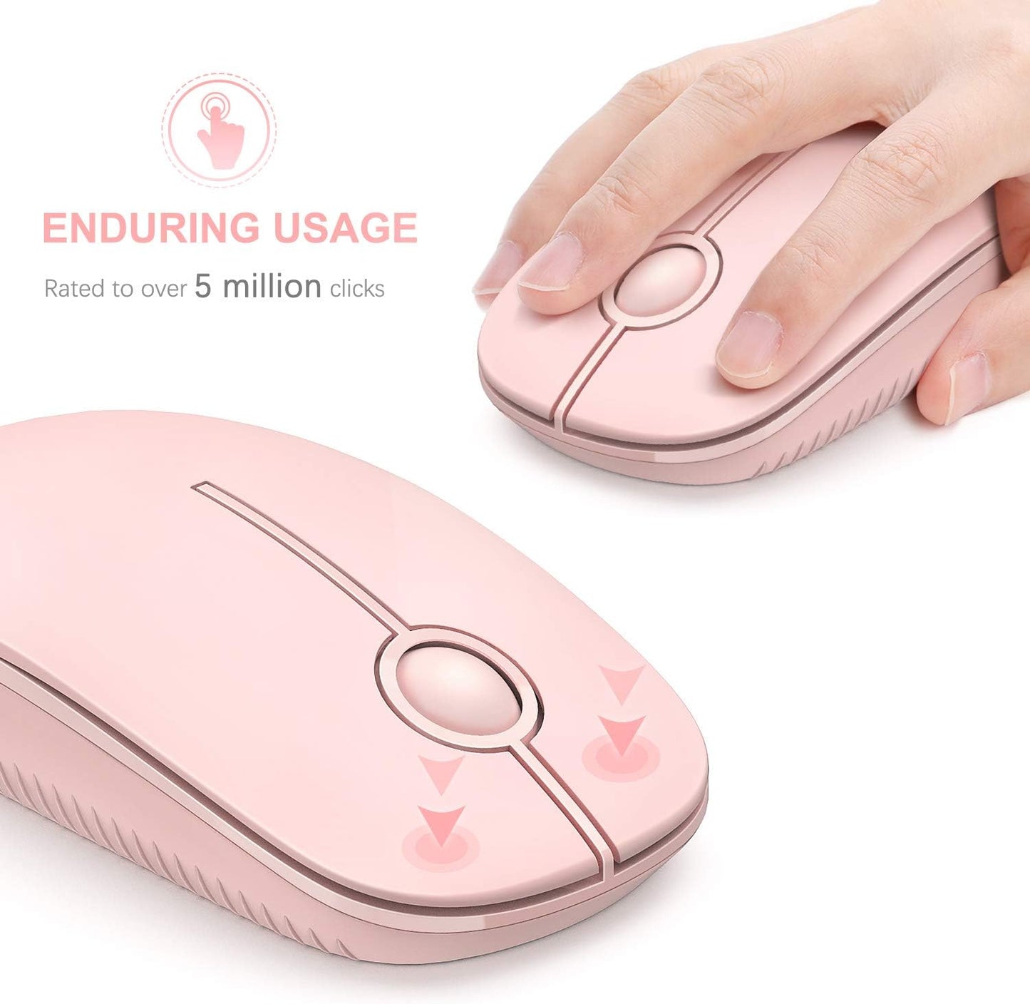 Wireless Mouse, Vssoplor 2.4G Slim Portable Computer Mice with Nano Receiver for Notebook, PC, Laptop, Computer (Sapphire Blue)
