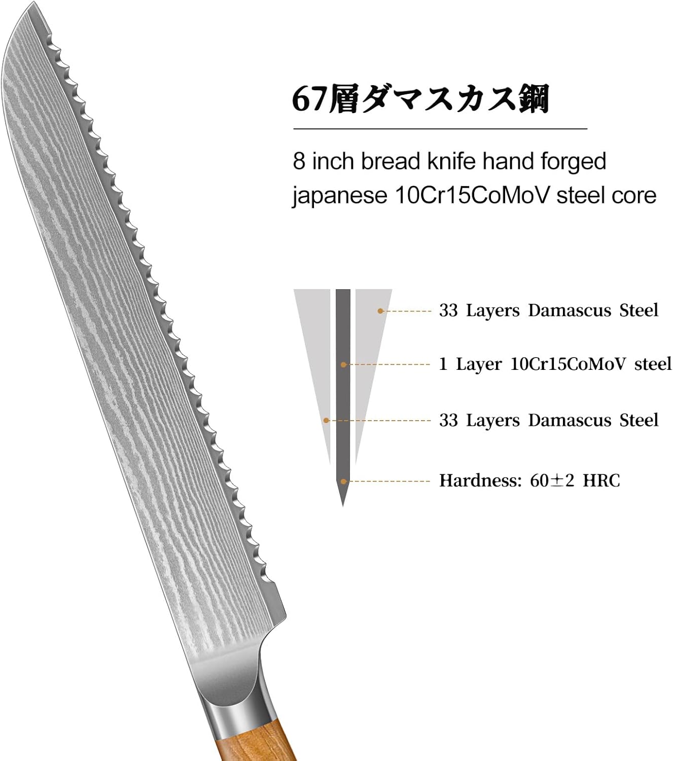 HOSHANHO Damascus Fillet Knife 7 Inch, Professional VG-10 Super Steel Boning Knife, Ultra Sharp Fish Knife with Ergonomic Handle