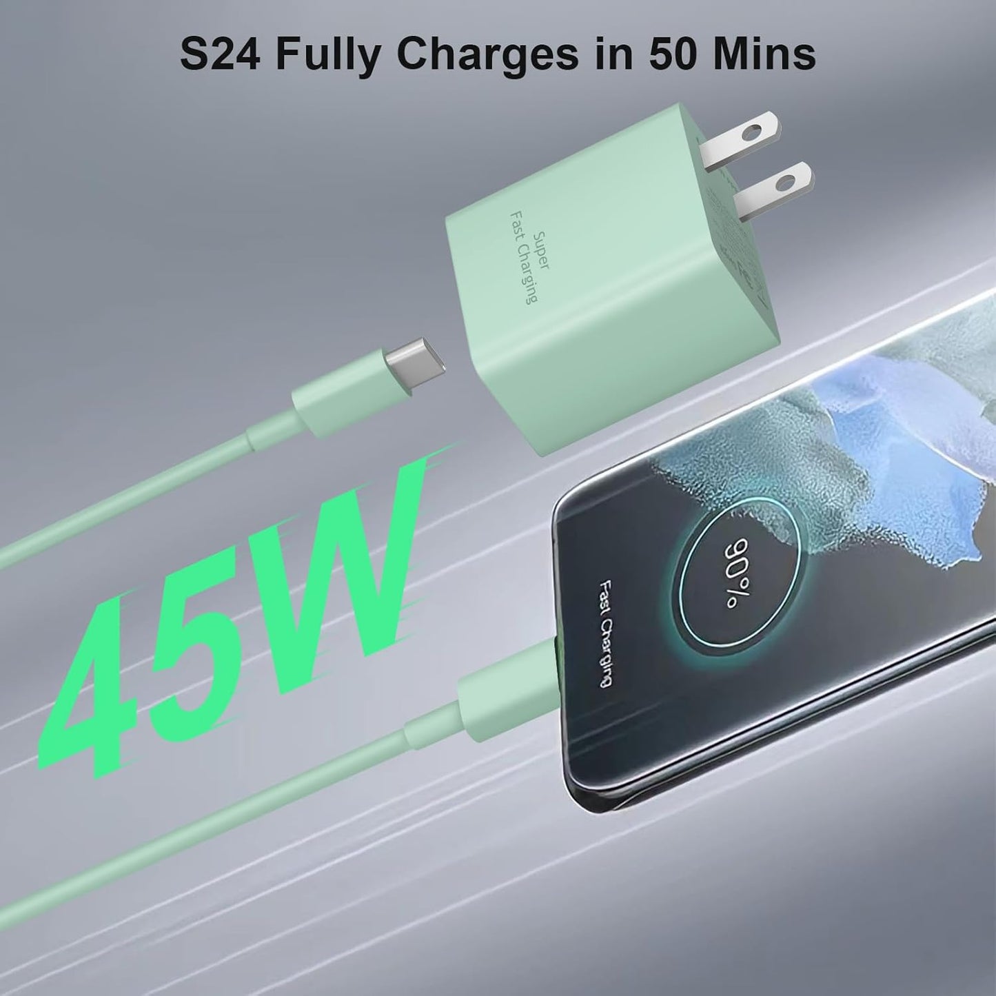 45W Super Fast Charger Type C, 2-Pack 45W USB C Charging Block with 10ft USB C to Type C Cables for Samsung Galaxy S25 S24+/UltraS23/S22/S21/S20/Note10/20 iPhone 16/15 Pro,Pro Max