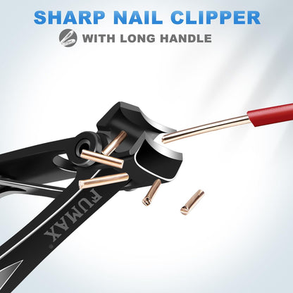 Nail Clippers for Men Thick Nails, Large Toe Nail Clippers for Seniors with 15mm Wide Jaw Opening, Heavy Duty Nail Cutter with Long Handle Gifts for Men Women