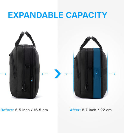 BAGSMART 17.3 Inch Laptop Bag, Expandable Computer Bag Laptop Briefcase Men Women Laptop Shoulder Bag