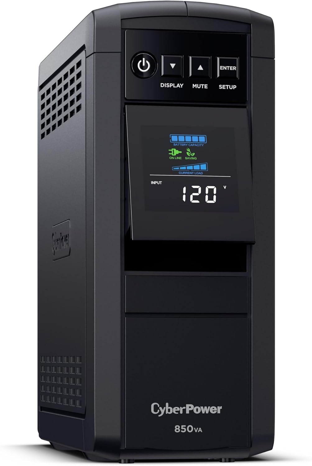 CyberPower CP1500PFCLCD PFC Sinewave UPS System, 1500VA/1000W, 12 Outlets, AVR, Mini Tower, Black