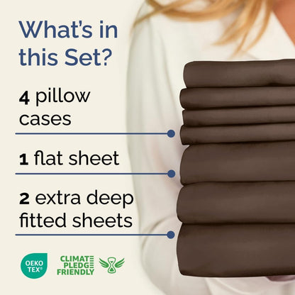 Extra Deep Queen Sheet Set - 6 Piece Breathable & Cooling Sheets - Hotel Luxury Bed Sheets Set - Easy & Secure Fit - Soft, Wrinkle Free & Comfy Sheets Set - White Sheet Set w/Extra Deep Pockets