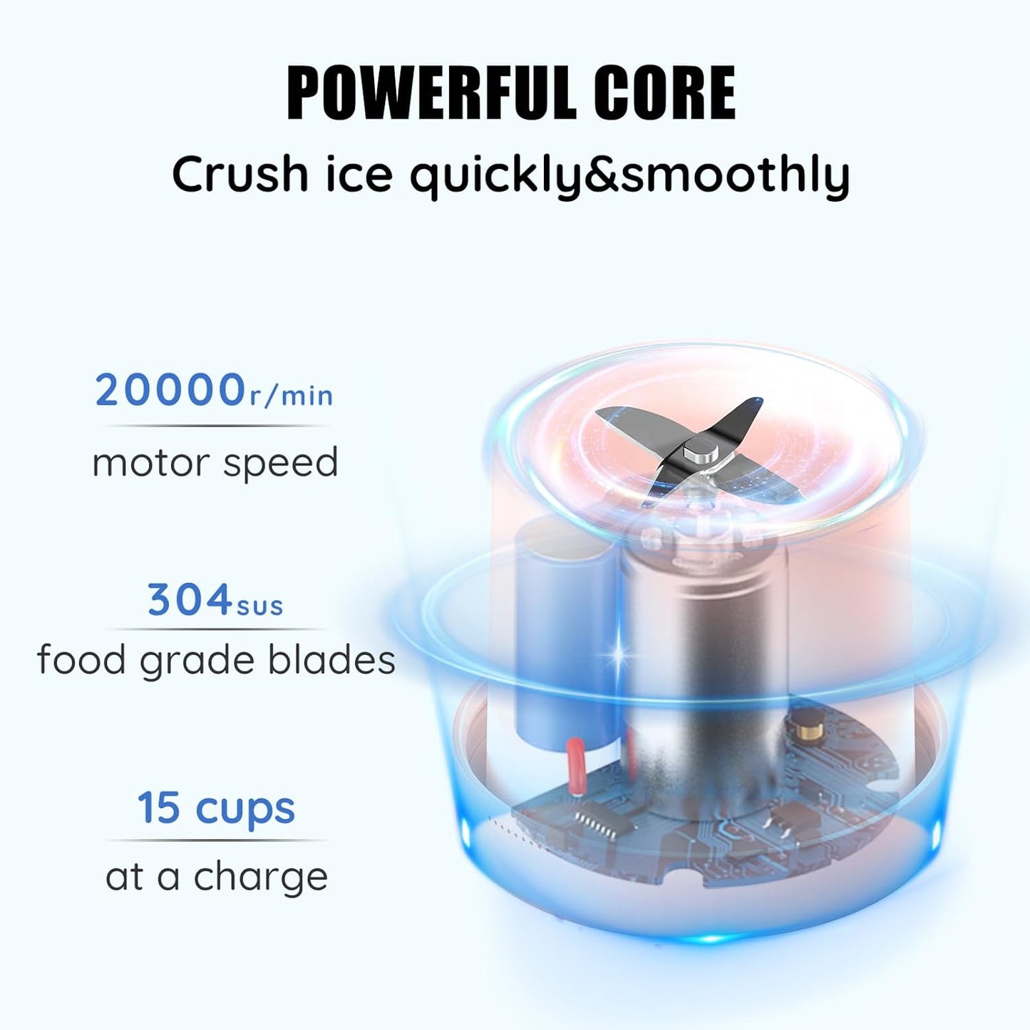 Mini Portable Blender, Cordless, Food Grade Material, 12fl oz, Magnetic Charging, Waterproof, Fresh & Light, Personal Blender for Shakes & Smoothies (Clear/Pink)