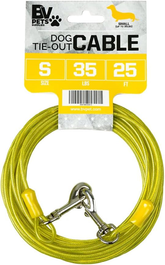 BV Pet Small Tie Out Cable for Dog up to 35 Pound, 25-Feet