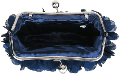 JAMBHALA Clutch Evening Handbags Floral Appliques Small Clutch Purses for Women