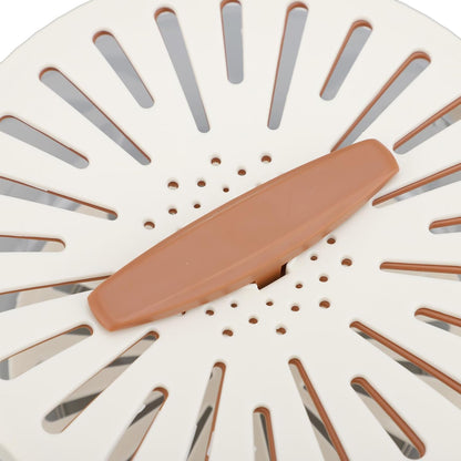 Fruit Vegetable Draining Bowl, Kitchen Strainer with Foldable Handle, Lid, Drain Tray, Rotating Fruit and Vegetable Washing Colander for Salad Mixing, Fruit Washing (White)