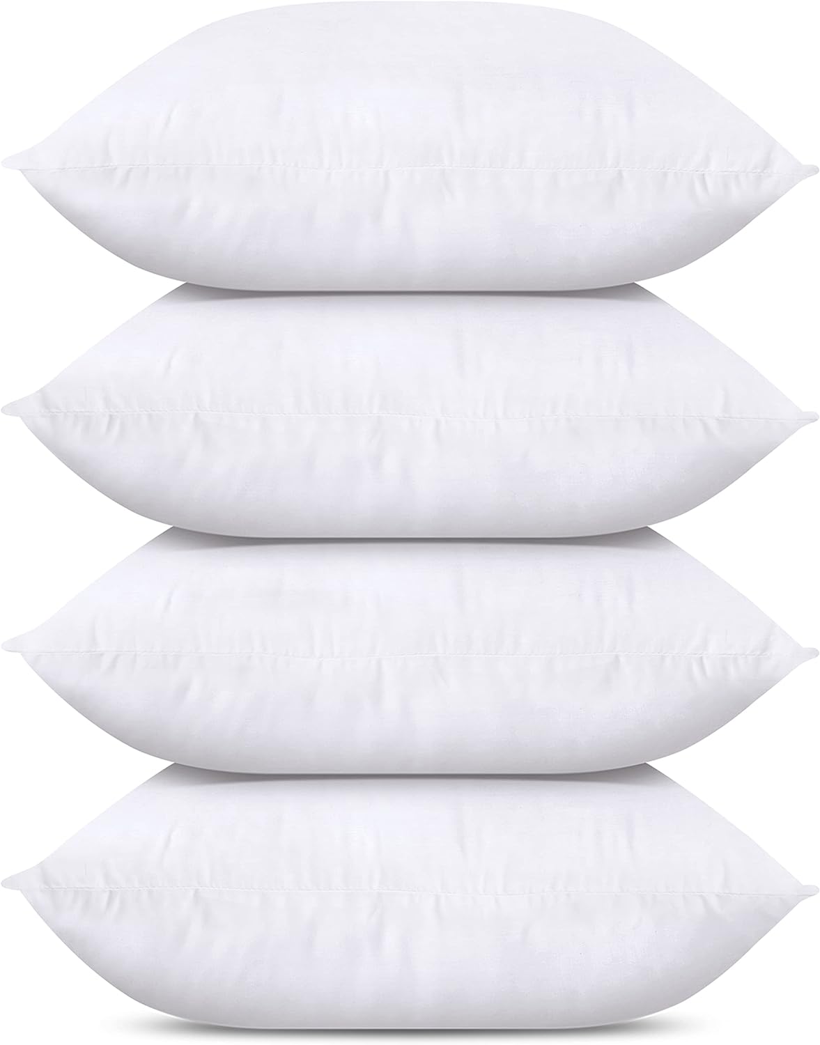 Utopia Bedding Throw Pillows (Set of 4, White), 18 x 18 Inches Pillows for Sofa, Bed and Couch Decorative Stuffer Pillow