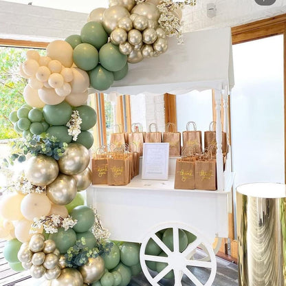 Gold Metallic Chrome Latex Balloon Arch Kit, 102PCS 18In 12In 10In 5In Arch Garland For Festival Picnic, Engagement, Wedding, Birthday Party, Gold Theme Anniversary Decoration With 33FT Ribbon