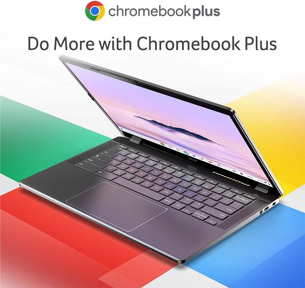 Acer Chromebook Plus Laptop with Google AI | 14" WUXGA 1920 x 1200 IPS Touch Display | AMD Ryzen 3 7320C | 8GB LPDDR5X | 128GB eMMC | Wi-Fi 6E | Chrome OS | CB514-3HT-R8RB