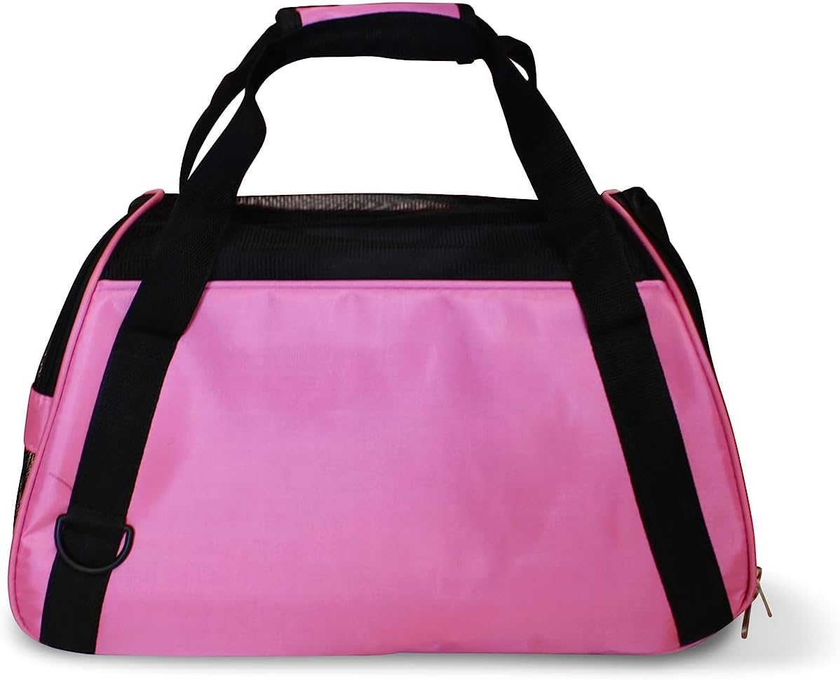 LuggageKing Soft-Sided Pet Carrier Travel Bag - Dog Carrier for Very Small Dogs, Medium-Sized Cat Carrier - Shoulder Strap, Buckle Zippers (M) (Dark Grey)