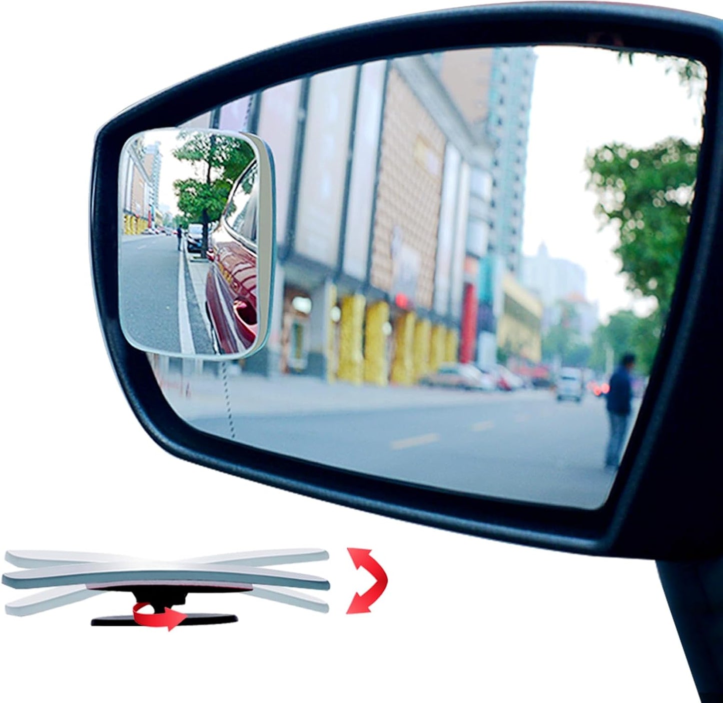 Ampper Blind Spot Mirror, 2" Round HD Glass Frameless Convex Rear View Mirror, Pack of 2