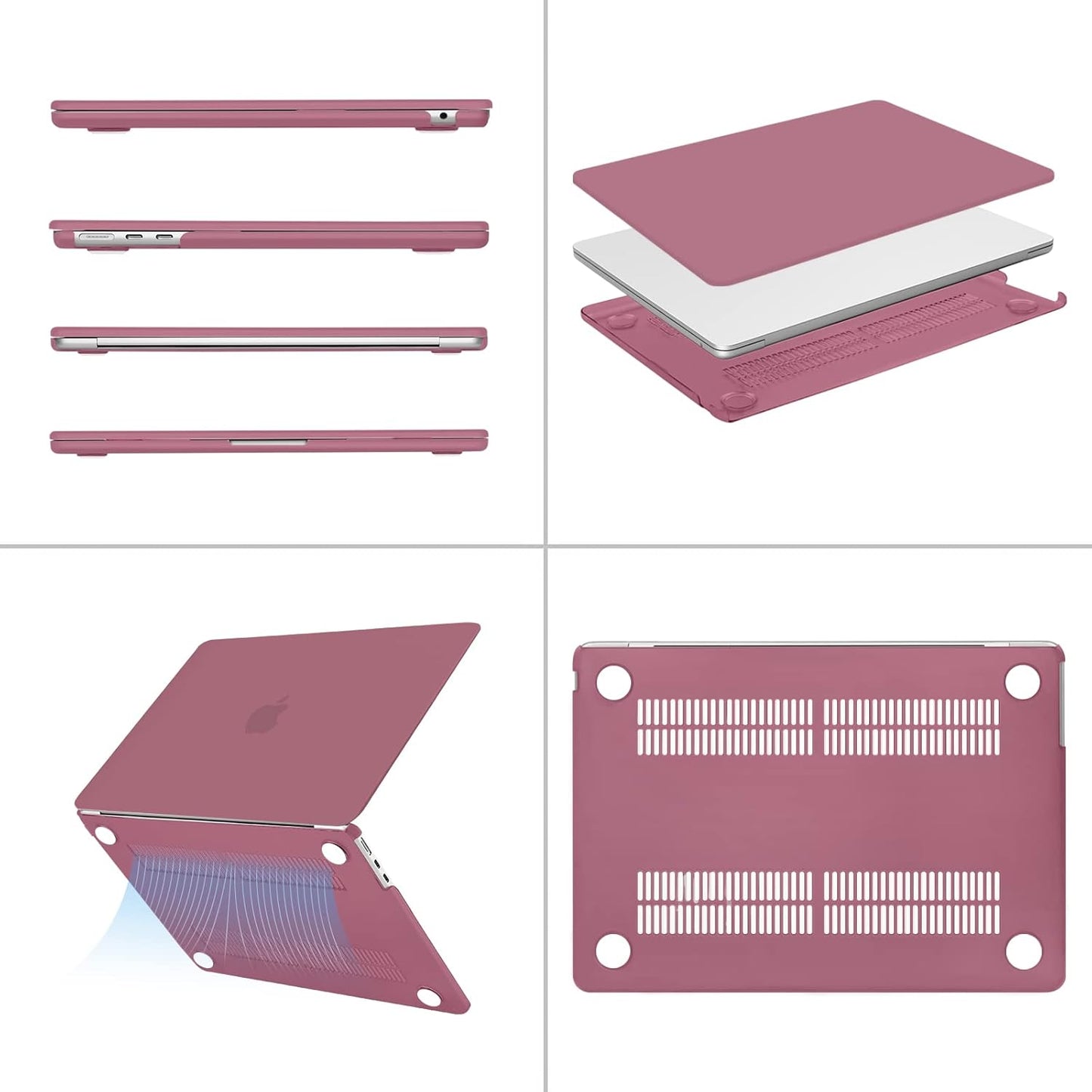 MOSISO Compatible with MacBook Air 13 inch Case 2025 2024 2023 2022 M4 A3240 M3 A3113 M2 A2681, Plastic Hard Shell&Keyboard Cover&Screen Film&Pouch for MacBook Air 13.6 inch Case, Crystal Clear