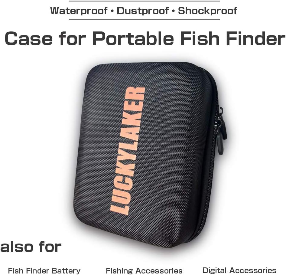 LUCKY Hard Travel Case for LUCKY/LUCKYLAKER Handheld Fish Finder Boat Sonar Fishing Finders Transducer Kayak Fish Finder Waterproof for Ice Fishing