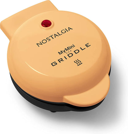 Nostalgia MyMini Personal Electric Waffle Maker, 5-Inch Cooking Surface, Waffle Iron for Hash Browns, French Toast, Grilled Cheese, Quesadilla, Brownies, Cookies, Aqua