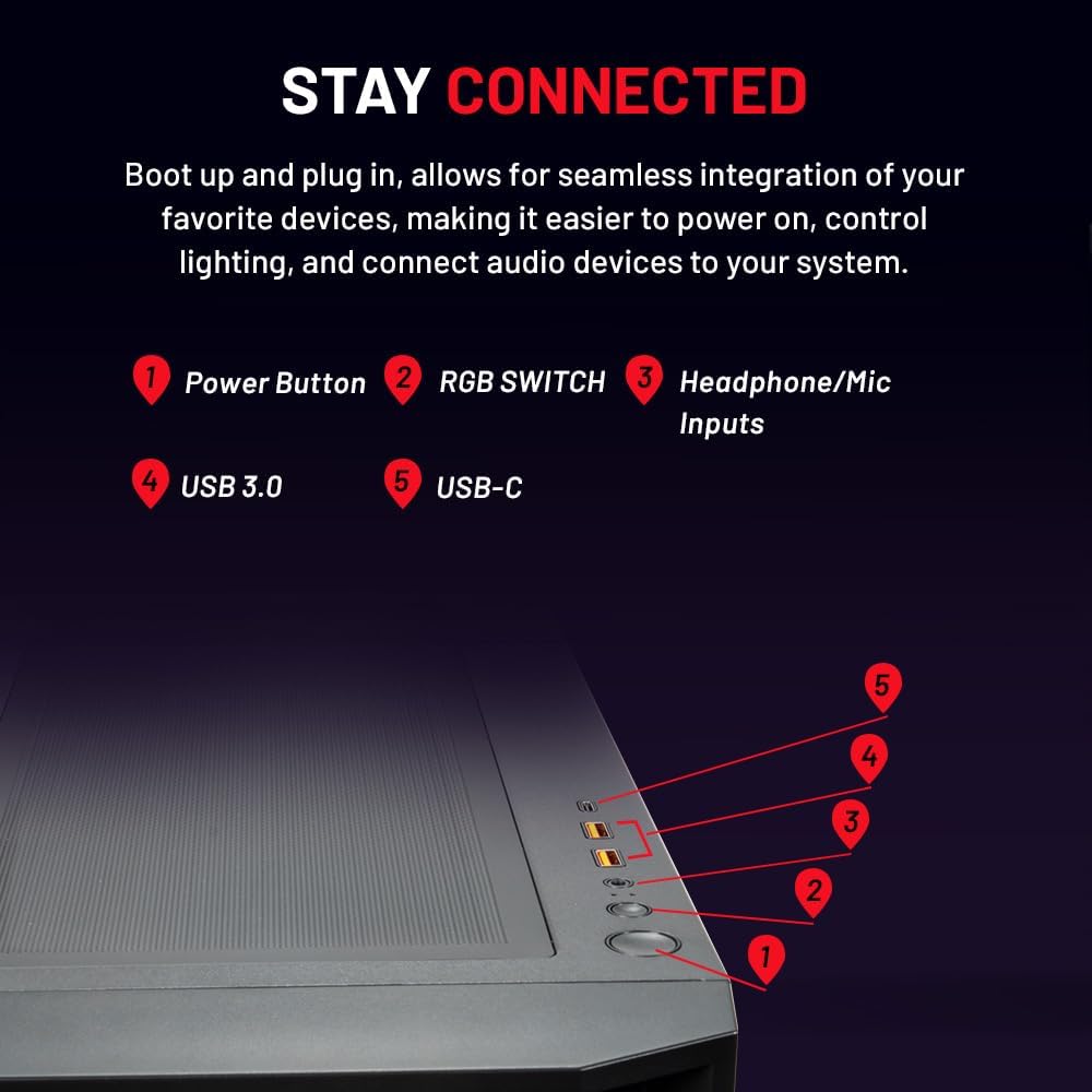 Skytech Shadow Gaming PC, Intel i5 13400F 2.5 GHz (4.6GHz Turbo Boost), NVIDIA RTX 4060 8GB GDDR6X, 1TB NVME, 32GB DDR5 RAM 5200 RGB, 650W Gold PSU, Wi-Fi, Win 11 Home