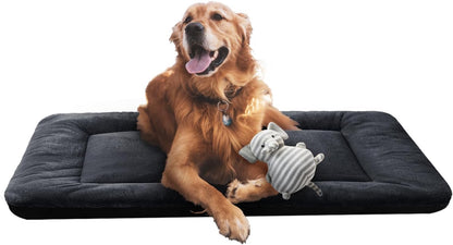 VERZEY Medium/Large Dog Bed Mat Crate Pad, 36" Metal Crates Fit, Ultra-Soft, Machine Washable & Anti-Slip Kennel Mat, Cozy Sleeping Mat for Medium/Large Dogs, Gray, 36L x 23W x 1H Inches