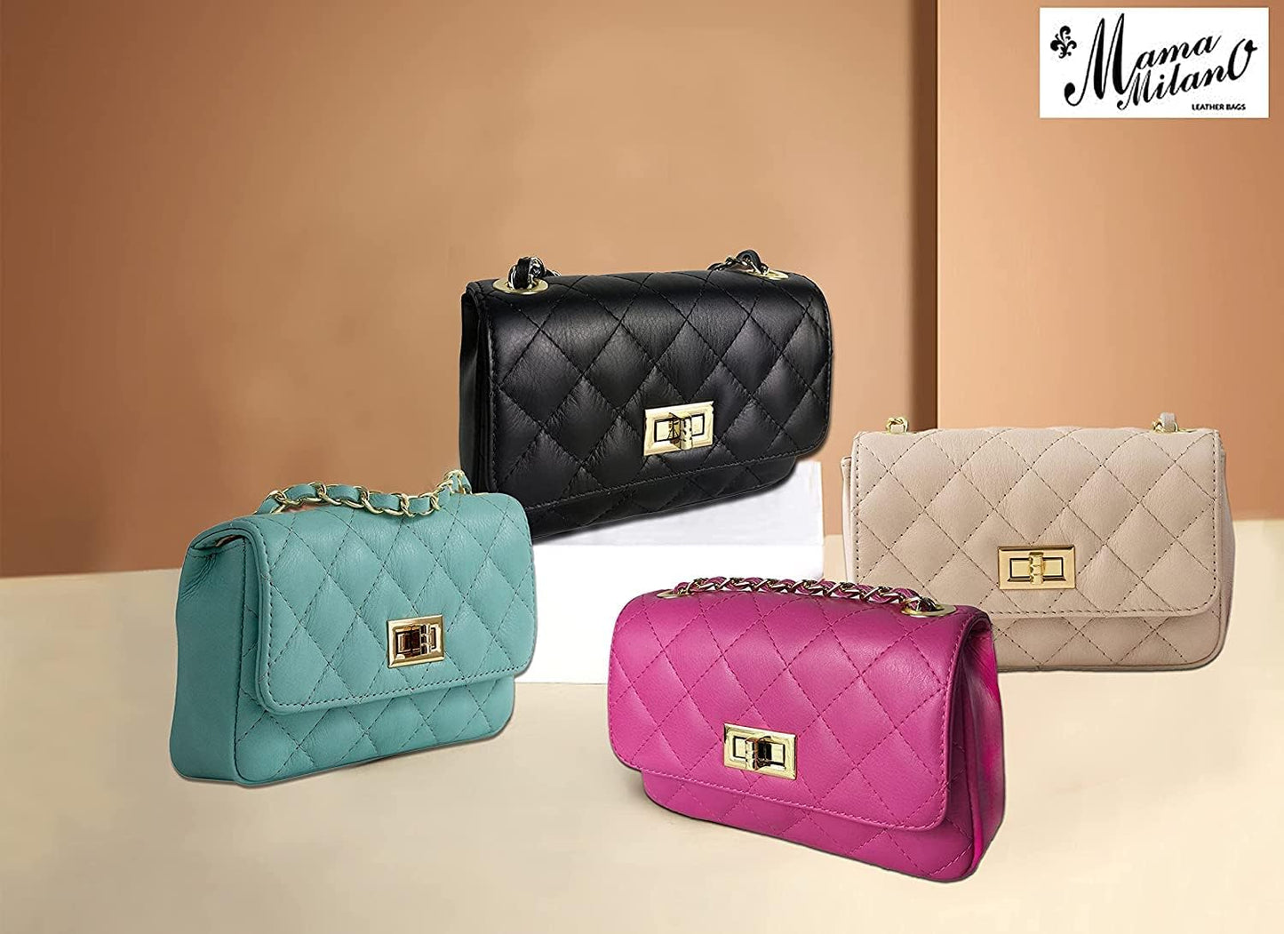 MamaMilano Women/Girls Italian Handmade Genuine Leather Cleo Shoulder Bag/Purse/HandBag/Totebag with Shoulder Strap