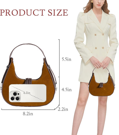 Prpeko Shoulder Bag Crescent Retro Y2k Hobo Handbags 90s Underarm Purse Bag Fashion Clutch Purses for Women
