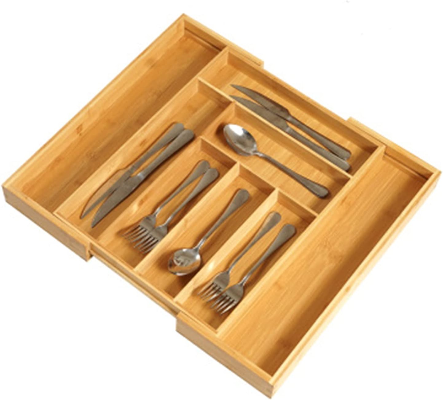 Expandable 8-Slot Kitchen Drawer Organizer Tray