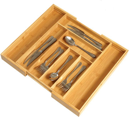 Expandable 8-Slot Kitchen Drawer Organizer Tray