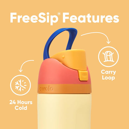 Owala Kids FreeSip Insulated Stainless Steel Water Bottle with Straw, BPA-Free Sports Water Bottle, Great for Travel, 16 oz, Celestial Sphere