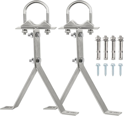XRDS-RF 16 Inch Heavy-Duty Wall Mount Stand Off Mast for TV Antenna - Windproof Mounting Bracket (2-Leg + 2-Leg)