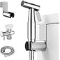 Plurvix Handheld Bidet Sprayer for Toilet – Adjustable Water Pressure, Stainless Steel Jet Spray Kit with Bidet Hose - Feminine Wash, Baby Cloth Diaper Cleaning, Muslim Shower – Wall or Toilet Mount