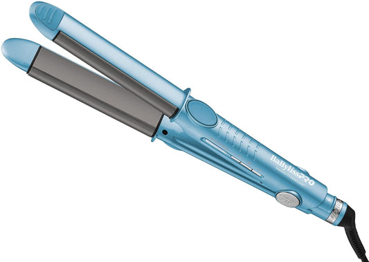 BaBylissPRO Nano Titanium and Ceramic U Style Dual Voltage Flat Iron with Unique Curved Side Plates