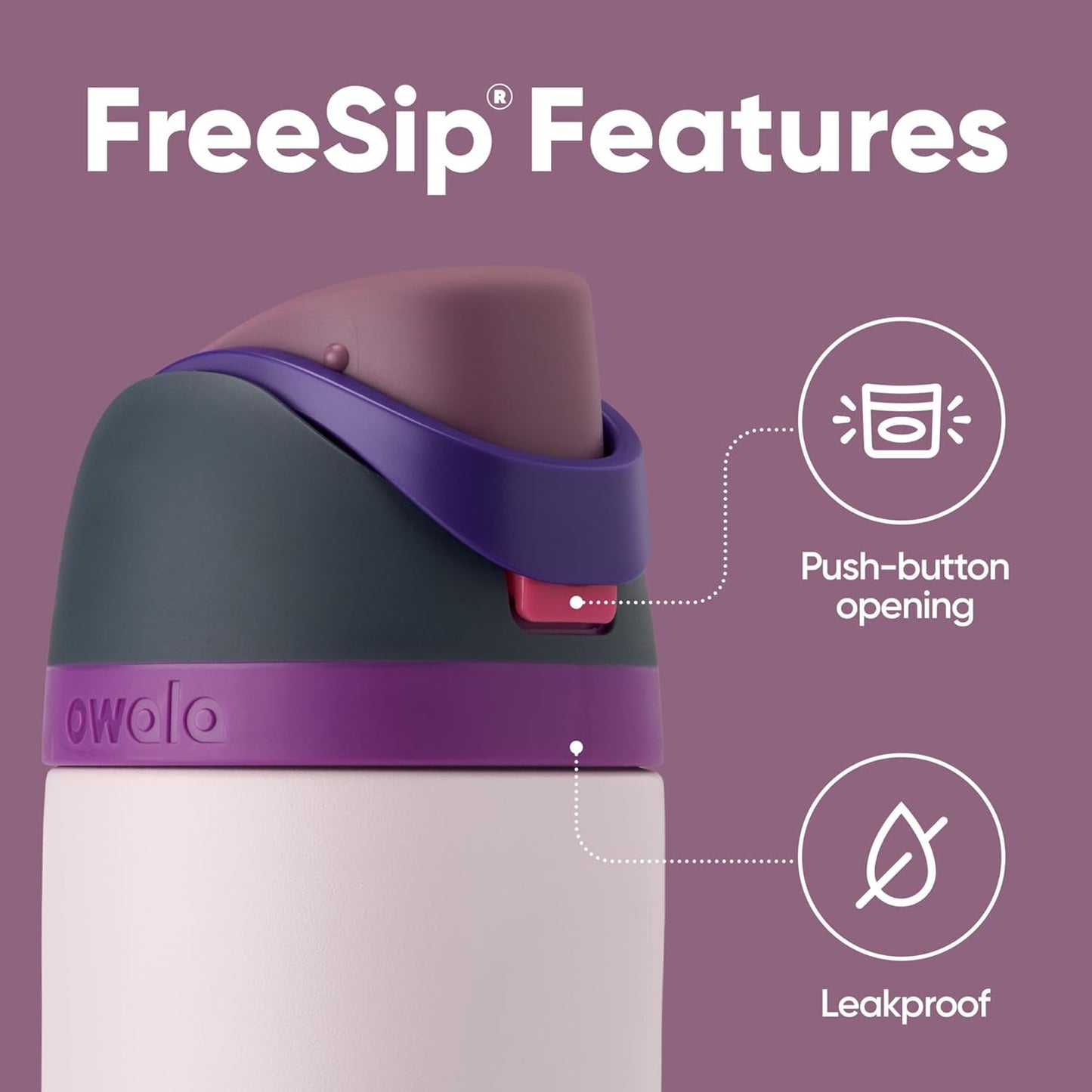 Owala Kids FreeSip Insulated Stainless Steel Water Bottle with Straw, BPA-Free Sports Water Bottle, Great for Travel, 16 oz, Celestial Sphere