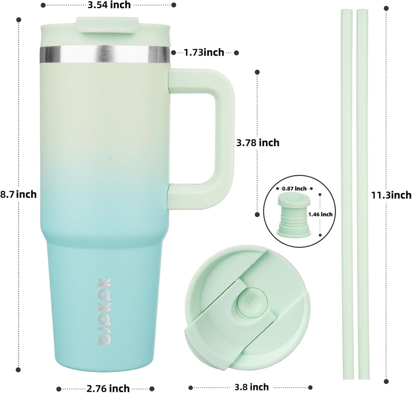 BJPKPK Tumbler with Handle and Straw 30oz Insulated Tumbler Cups with Lid Stainless Steel Travel Coffee Mug,Indigo Black