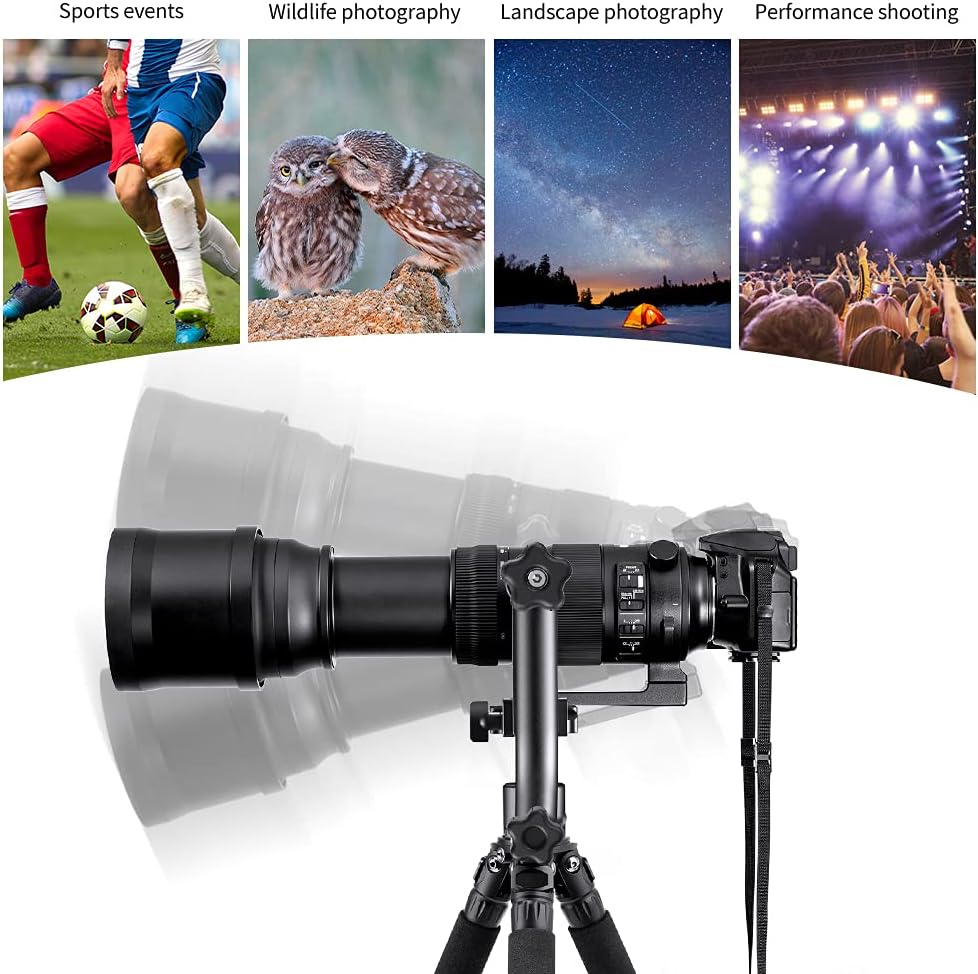 K&F Concept Professional Gimbal Head Heavy Duty Metal 360 Degree Panoramic Tripod Head with Standard 1/4'' Quick Release Plate and Bubble Level for Digital SLR Cameras Up to 20KG/44LBS