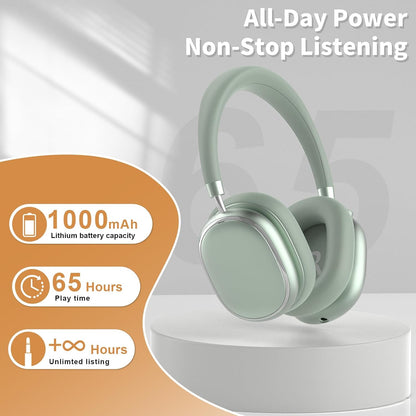 T-fun NC95 Hybrid Active Noise Cancelling Headphones with Knob Control, 65H Playtime Over Ear Headphones Wireless Bluetooth 5.3, App Control, Hi-Res Audio, Comfort Fit, Clear Calls for Travel/Workout