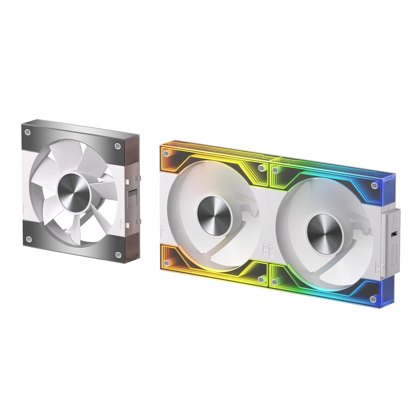 LTC CF-123D 120mm PC Case Fan, Daisy-Chain Connection, Infinity Mirror ARGB Lighting, Reversible Airflow 2000RPM Max, HDB Bearing PWM Computer Case Cooling Fan, Motherboard SYNC, 3 Pack, Black