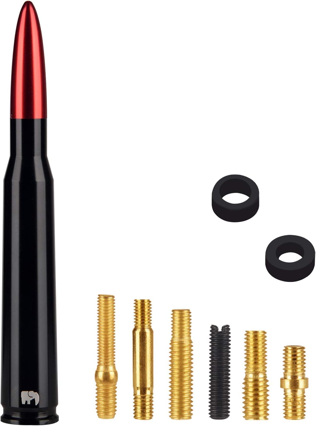 ONE250 Bullet Style Antenna, Compatible with Dodge RAM (RAM 1500, RAM 2500 or RAM 3500 1994-2024) & Ford F-Series (F-150 F-250 F-350 Super Duty Ford Raptor Ranger Trucks 1997-2024) (Silver)