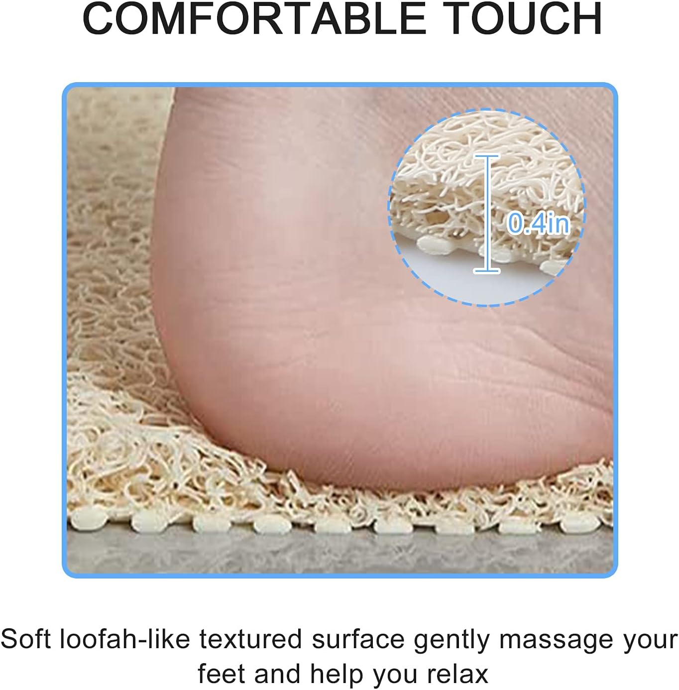 Loofah Mats for Shower, Non Slip | Quick Drying | Soft on Your Feet | Soft Textured Shower Mat Bath Mat Bathtub Mat Massage Mat Loofah Mat for Bathroom,Shower Tub or Wet Areas