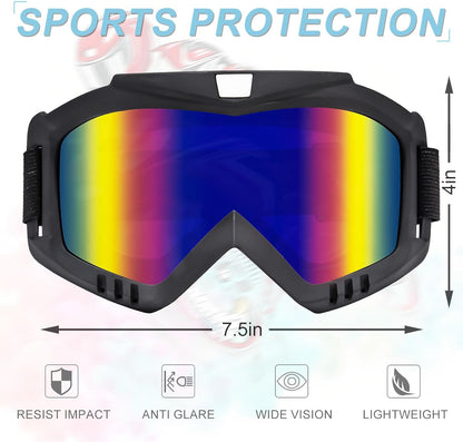KINGBIKE Motorcycle Goggles 3&2 Pack Off Road Dirt Bike Motocross Goggles Windproof MTB Cycling Goggle for Adults Men Women
