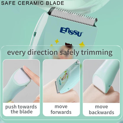ENSSU Quiet Baby Hair Clippers Lower Noise Haircut Trimmers for Children with Autism and Sensory Sensitivity, Babies Infant Kids Waterproof Hair Cutting Kits